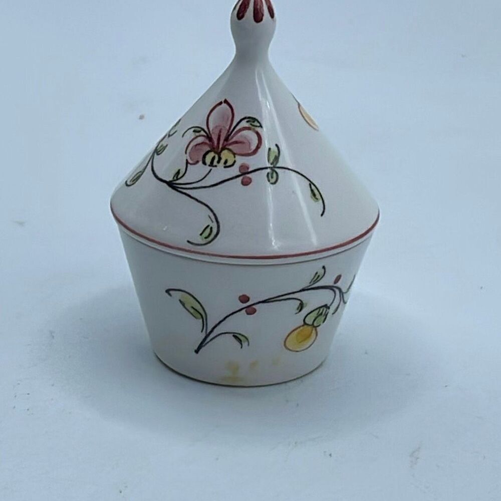 Vintage hand-painted Anfora Agueda Portugal mustard pot.
